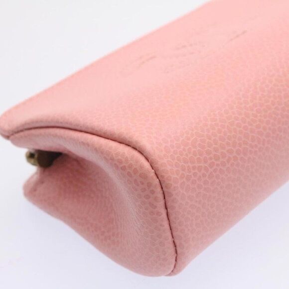 CHANEL COCO Mark Coin Purse Pouch Leather Pink CC - Picture 8 of 15